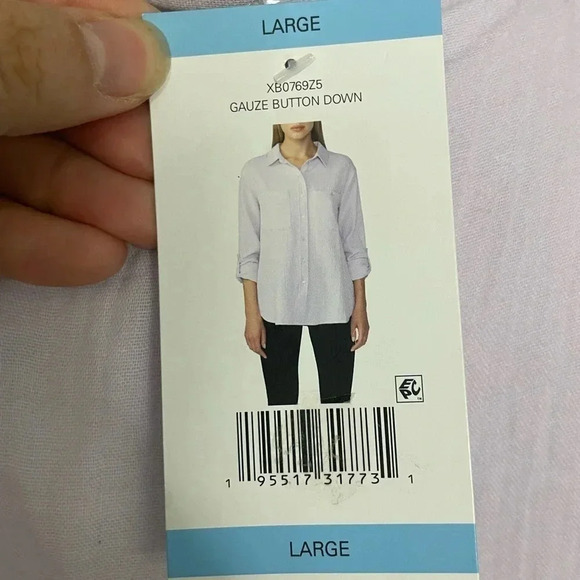 NWT - Social Standard by Sanctuary Gauze Button Down Shirt Lavender Purple Large - Picture 4 of 7